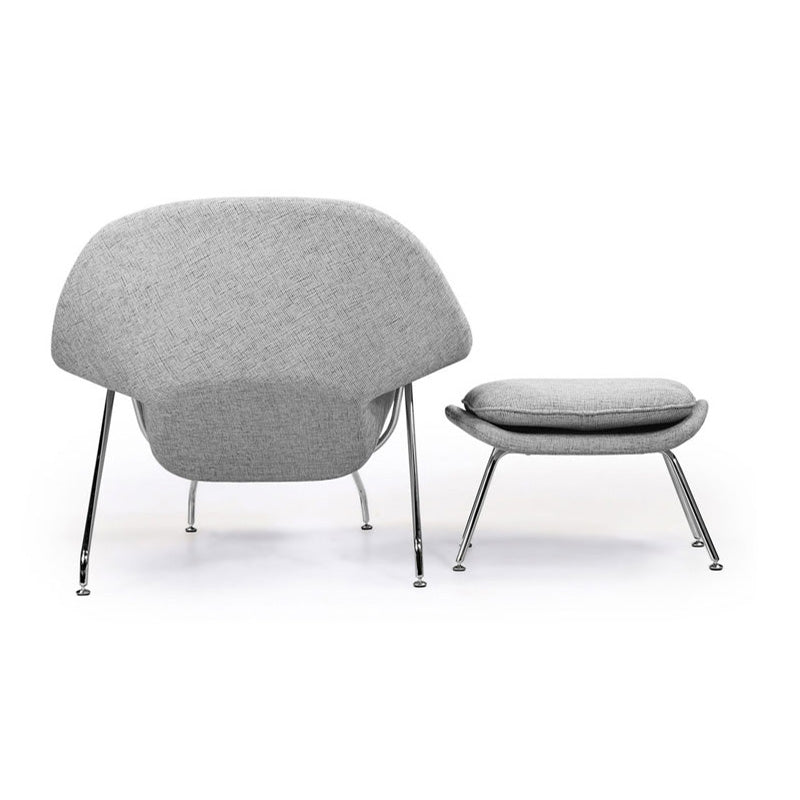 Sillón Womb Estructura Cromada con Otomana